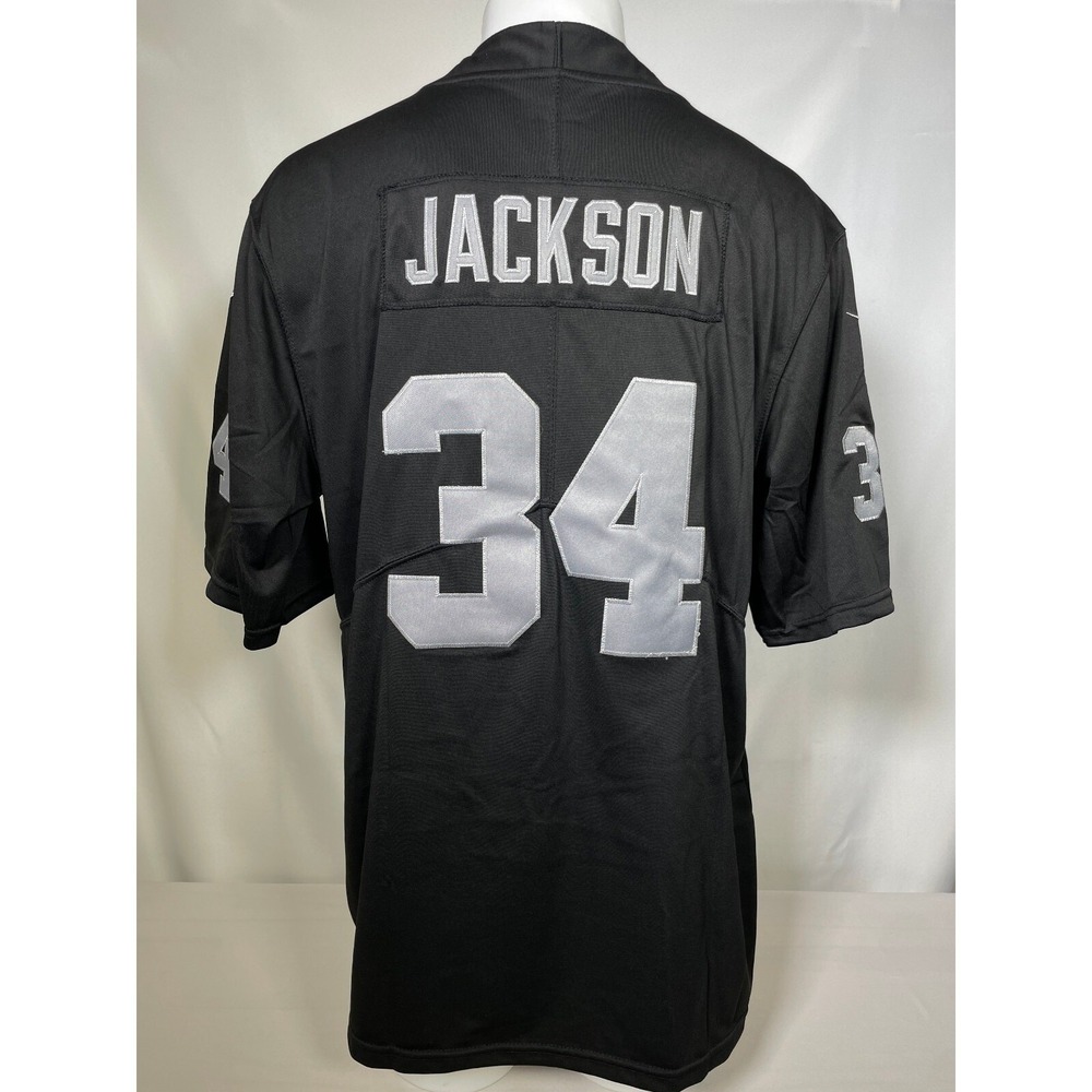 Bo Jackson #34 Los Angeles Raiders NFL Nike Black Home Jersey Men's LARGE